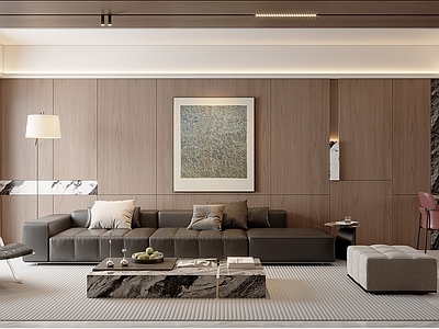 现代极简家居客厅 意式 轻奢