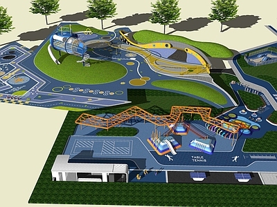 现代主义景观儿童游乐空间 儿童游乐园区场地