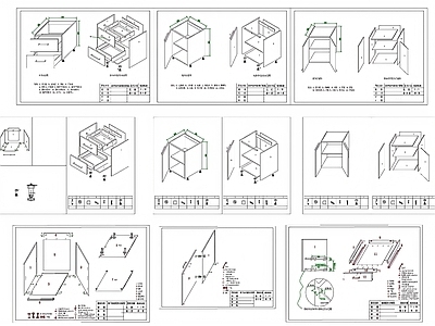 现代家具图库 橱柜地柜 施工图