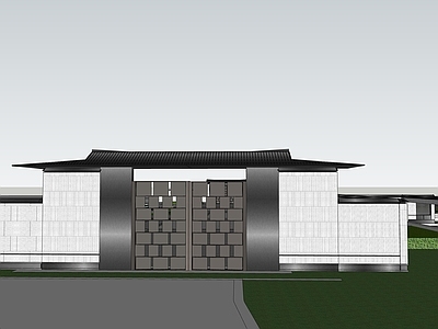 新中式入口大门 中式住宅入口 中式住宅大门 中式住宅门 中式住宅景观