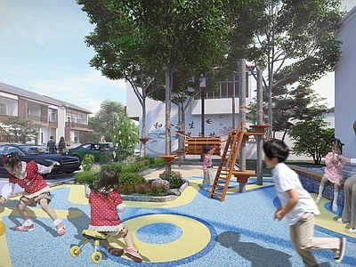 新中式儿童游乐空间 乡村停车场 儿童活动区 乡村改造提升设计 乡村景观设计 乡村闲置地块提升