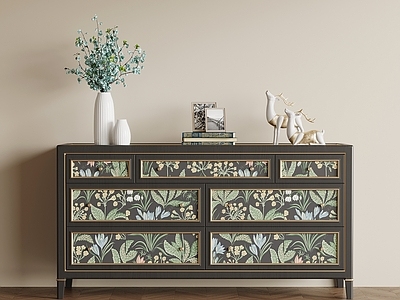 新中式储物柜 法式复古玄关柜