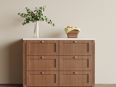 奶油风储物柜 中古风边柜玄关柜