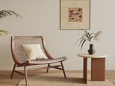 中古风单人沙发 侘寂中古风休闲椅