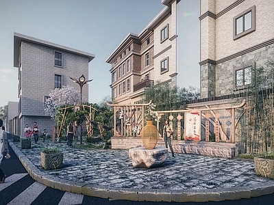 新中式景观文旅项目景观 美丽乡村入口景观