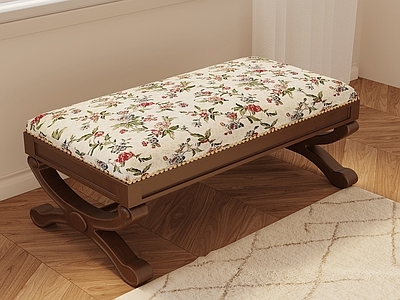 中古风床尾凳 法式复古沙发凳