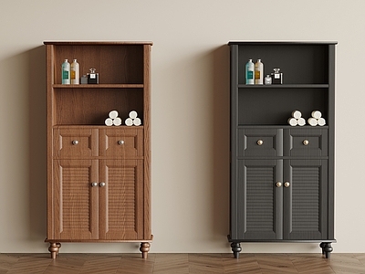 美式复古储物柜 法式中古边柜