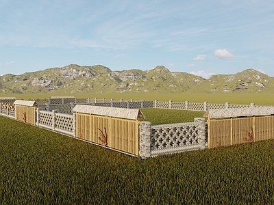 新中式围墙 美丽乡村矮墙围墙 乡村围合菜园