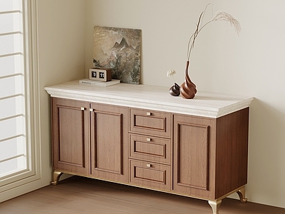 新中式储物柜 中古风玄关柜边柜