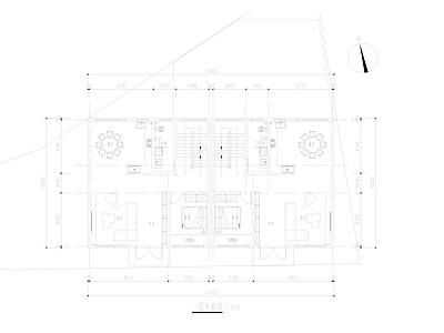 现代新中式别墅建筑 双拼别墅 三层加露台 施工图
