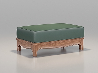 新中式沙发凳 实木软包