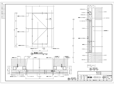 现代门 管井门 施工图