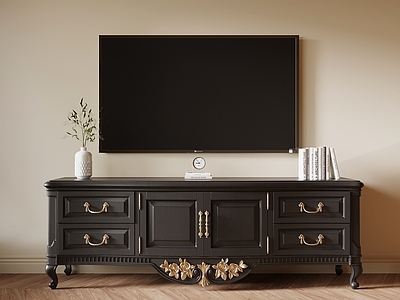 美式轻奢储物柜 法式复古电视柜