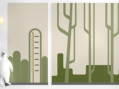 现代通用儿童房背景墙 身高标尺   墙饰  儿童身高墙  儿童背景墙