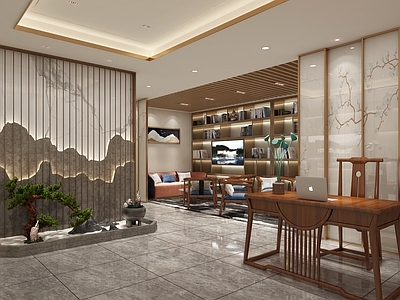 新中式民宿 中医馆门厅