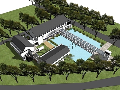新中式民宿建筑 民宿 酒店