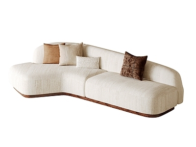 奶油风弧形沙发 现代弧形沙发