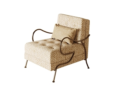 中古风单人沙发 轻奢单人沙发