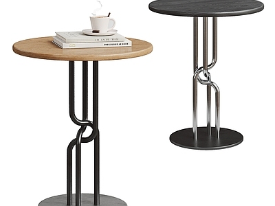 现代简约边几 Botium 北欧包豪斯风 小圆桌 实木不锈钢边几 沙发边几