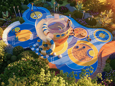 现代童趣景观儿童游乐空间 儿童游乐空间