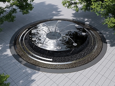 现代喷泉 水景 喷泉水景 商业水景 圆形水景