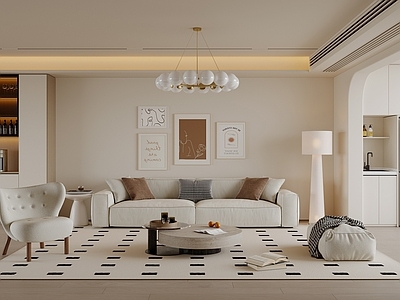 奶油风家居客厅