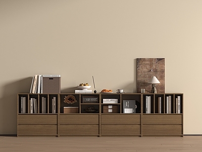 日式书柜 侘寂中古书柜  矮 边柜  成品 书籍书本