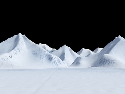 极简主义塑山地形 雪山 山脉 现代雪山  远山   雪景山