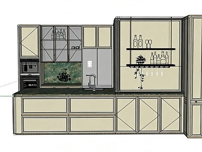 法式岛台餐厅 餐边柜 倒台 西厨
