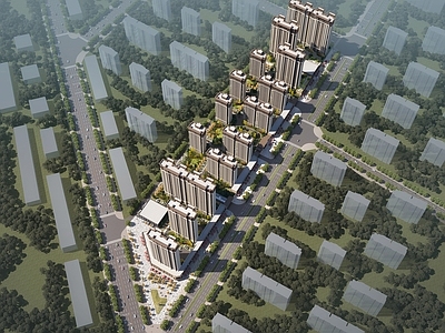 新中式小高层住宅楼 现代住宅