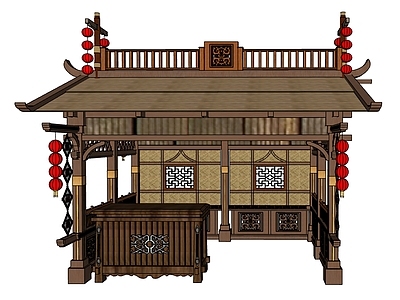 新中式木屋 摊位 古代摊位