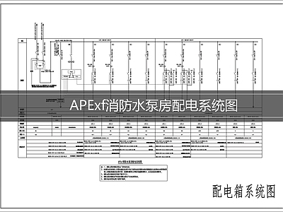消防给水系统 APExf 消防水泵房配电 系统图 施工图