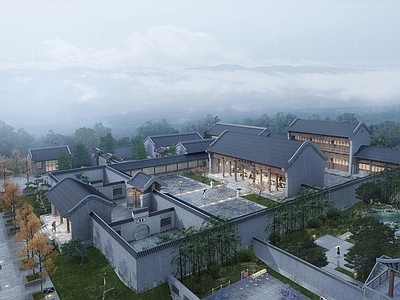 新中式四合院 山西书院 中式书院