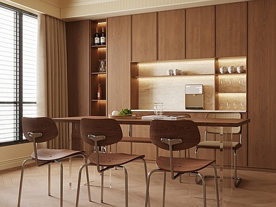 原木奶油风家居餐厅