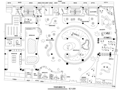 现代宠物店 宠物店平面布置图 猫咖馆 宠物交友空间 施工图