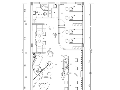 现代美容院 美容院 施工图