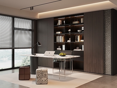 现代极简书房