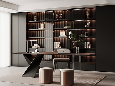 意式极简书房