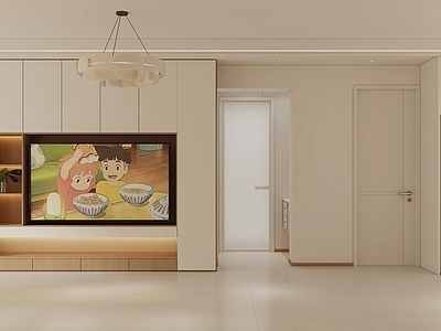 奶油风大平层客餐厅 奶油风 长客餐厅