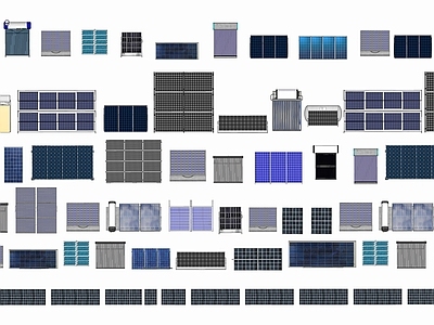 现代主义建筑材料 太阳能发电板 发电板 太阳能发电系统 光伏板