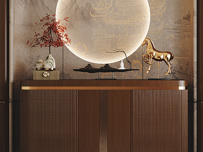 新中式玄关柜 新中式边柜玄关柜 边柜 玄关柜