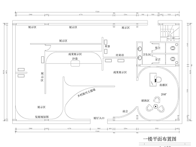 现代直播间 直播间平面图 施工图