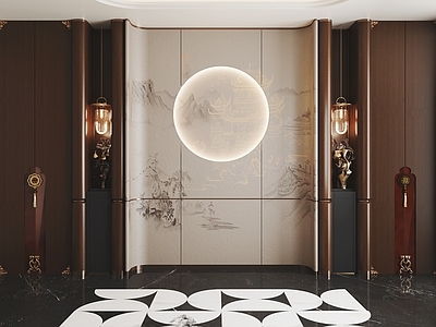 新中式背景墙 新中式背景墙 客厅背景墙 沙发背景墙 电视背景墙 玄关背景墙