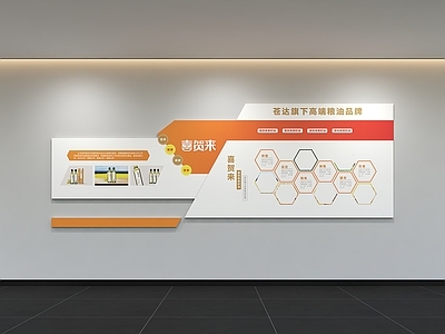 现代简约食品展厅 现代企业文化墙 展示墙 办公文化墙 口号 标语