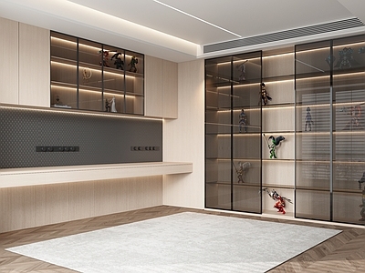 现代简约其他家具 现代书桌柜子一体 书桌 书柜 手办柜