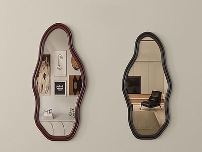 现代简约镜子 中古风镜子 化妆镜 浴室镜 异形镜子