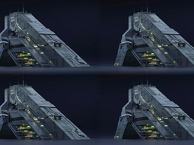 未来主义仓储建筑 赛博朋克建筑 特色风格建筑 科幻建筑 研发中心