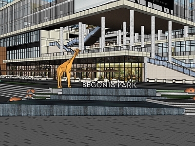 现代主义商业综合体景观 商业景观