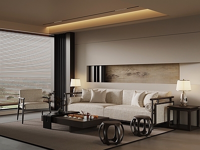 新中式开放式客厅