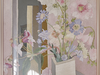 奶油风挂画 法式挂画 玄关挂画 客餐厅挂画 中古挂画 植物挂画